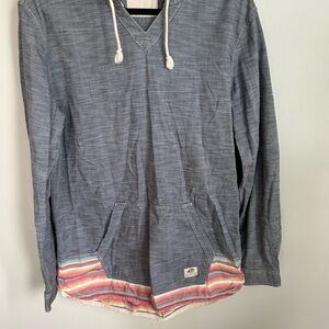 Vans California hippie surf cotton Gray Hoodie Shirt with color accents L